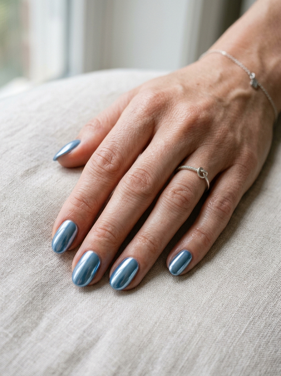 Blue Chrome Nails als Cool Nails Inspiration 2026